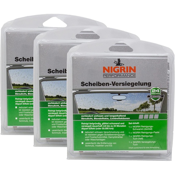 Set 3 Buc Nigrin Set Tratament Hidrofob Protectie Parbriz 73905